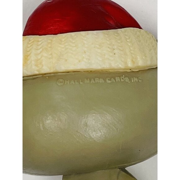 VTG HALLMARK Merry Miniatures Cat Figurine w/ Santa Hat 1980s *Discoloration* - Picture 4 of 4
